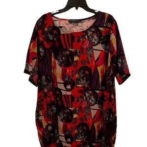 Zanzea Womens Plus‎ Size 5XL Rich Abstract Print Linen Blend Dress Relaxed